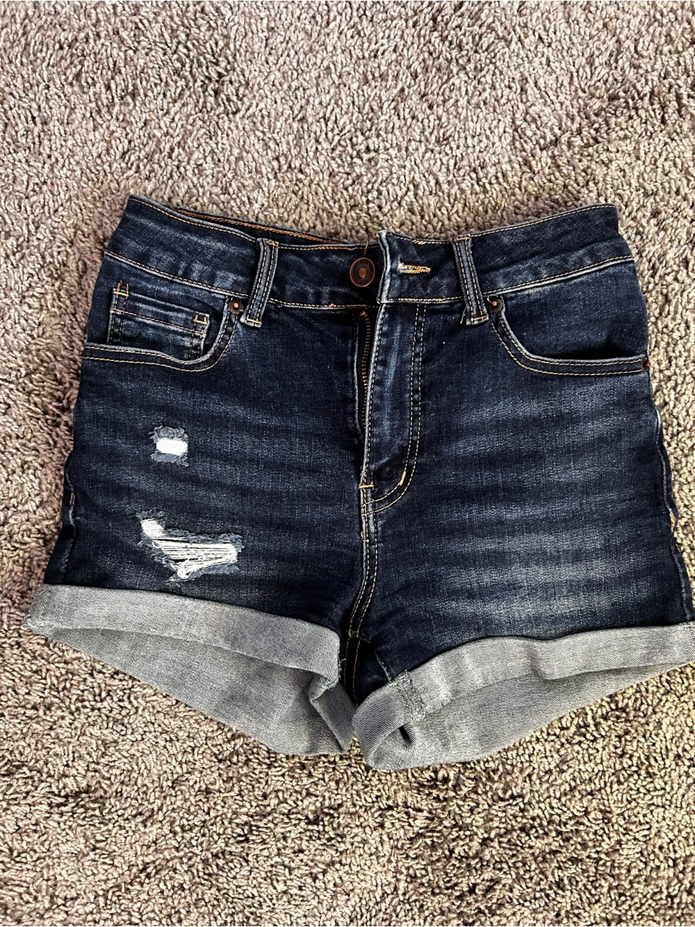 Wax Jean Dark Blue Cuffed Women’s Denim Shorts